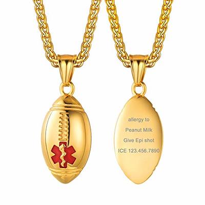 Medical Alert ID Necklace, Laser Engraved DO NOT RESUSCITATE, Stainless  Steel Tag Pendant with 23.6 inch Chain for Men Women