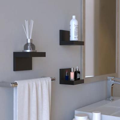 3-Pack Small Floating Shelves for Wall, Plastic Small Black Shelf