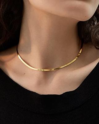  Layered Gold Necklaces for Women, 14K Gold Plated Herringbone  Necklace for Women Trendy Simple Dainty Snake Cuban Link Chain Choker  Necklace Gold Layered Necklaces for Women Girls Jewelry Gifts: Clothing,  Shoes