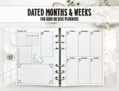 Dated Ring Planner Insert - Vertical Weekly Layout Monthly Calendar Printed  V-Wo2P-0006 - Yahoo Shopping