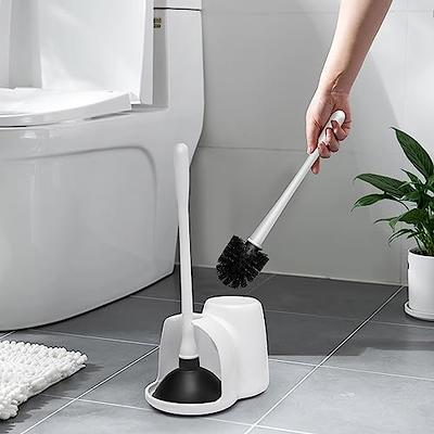 Klickpick Home Plastic Toilet Bowl Brush Cleaner and Plunger Combo