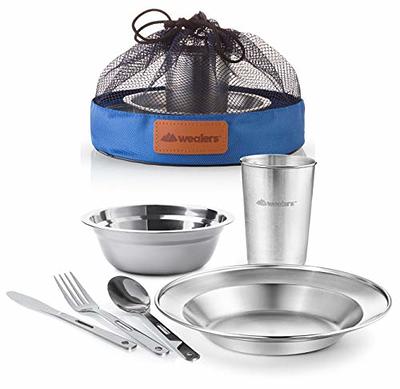 NEW! Camping Cookware Set 304 Stainless Steel 8-Piece Pots & Pans - Wealers