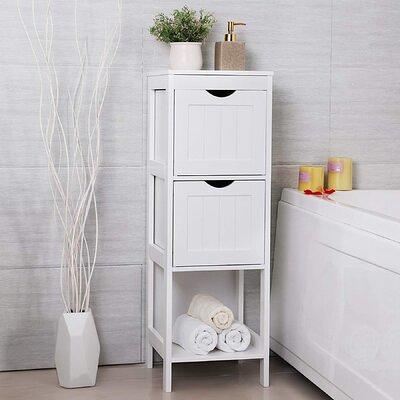 Floor Multifunction Bathroom Storage Organizer Rack with 2 Drawers