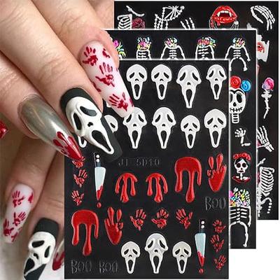 EBANKU Halloween Nail Stamper Kit 6 Pieces Nail Art Stamping Plates 6  Colors Stamp Nail Polish