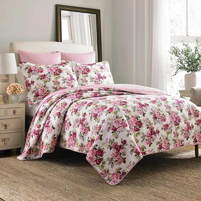 Laura Ashley Melany Cotton Reversible 3 Piece Quilt Set