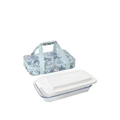 Cravings by Chrissy Teigen 2 Piece 4.7 inch Enameled Cast Iron Mini Casserole Set in Blue