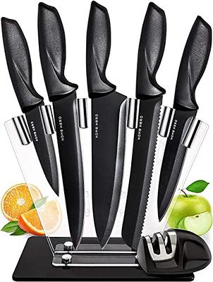  EUNA 5 PCS Kitchen Knife Set [Durable & Sharp], All Metal Chef Knife  Set with Sheaths and Gift Box, Premium German Stainless Steel Knife with  Ergonomic Handle, Rust-Resistant Cooking Knives 