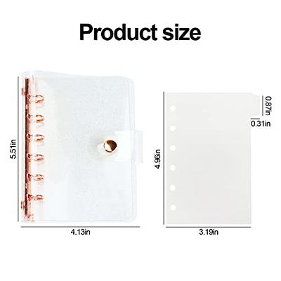 Generic A7 Mini 6-Ring PVC Binder Cover With 12 Pcs Binder Pockets And 2  Sheets Cash Envelope Sticker For Planner Saving Money Budgeting Laser Style