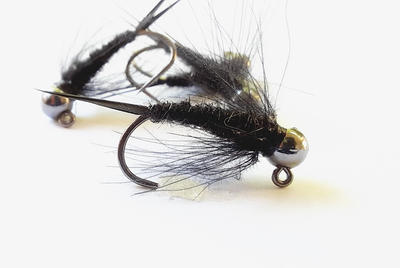 4 - Cdc Black Stonefly Jig Euro Nymphs. Anchor Flies. Tungsten