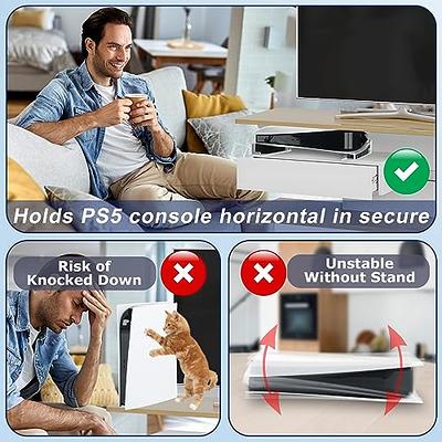 Cosmos Horizontal Stand Holder for PS5 - Horizontal Base Stand Compatible  with PS5 Disc & Digital Edition, Acrylic Desk Stand for PS5 Console &  Accessories of Storage & Organizer (Transparent Clear) 