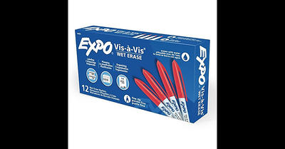 Expo Vis A Vis Wet Erase Fine Tip Markers Gray Barrel Black Ink Set Of 4  Markers - Office Depot