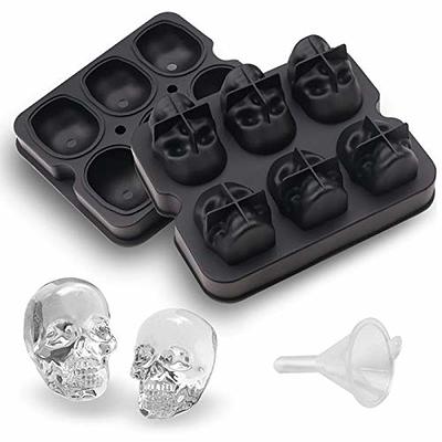 HONYAO Whiskey Cocktail Ice Mold, Silicone Round Ice Ball Maker Mold Large  Square Ice Cube Tray with Lid - 6 Ice Balls + 6 Ice Cubes Black