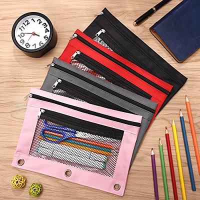 1InTheOffice Black Pencil Pouch, 3 Ring Binder Bag, Canvas