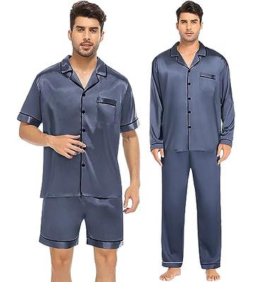 Mens Silk Pajama Pants,Mens Satin Pyjamas Pants Sleep Bottoms Lounge Pants  Sleep Bottoms (Color : Royal Blue, Size : X-Large)