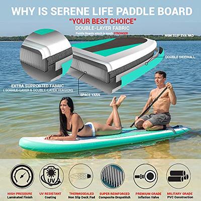 Inflatable Crossover Stand Up Paddle Board/Kayak Kit - Pump, Backpack, Coil  Leash, Paddles, Detachable Seat, SUP 300 Pound Limit, 10 Feet by 32 Inches