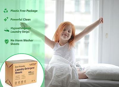 EcoEgret Laundry Detergent Sheets, 100 Count, Fresh Linen Scent, Biodegradable, Vegan-Friendly, Hypoallergenic, Liquidless Technology