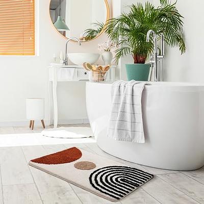 Color&Geometry White Bathroom Rugs Absorbent Bath Mat for Shower, 16 x 24  Non Slip Bath Rugs for Bathroom, Soft Washable Bathmats Small Bathroom  Floor