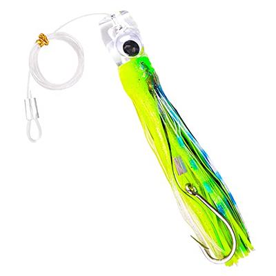 3PCS Trolling Skirt Tuna Lures 68G/108G Fishing Saltwater Lures for Mahi  Marlin Wahoo Rigged Hooks Big Game Leader rig Fishing