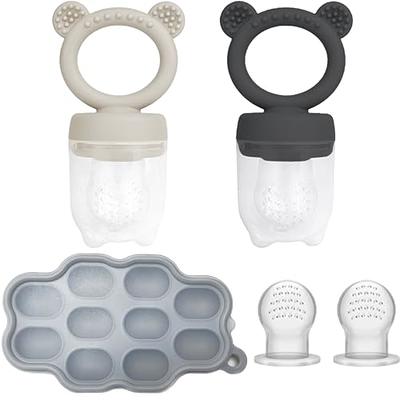 Dilovely Baby Fruit Feeder & Babies Food Freezer Trays with Lid, Pacifier  Feeder, Silicone Food Molds Trays for Homemade Baby Food, Frozen Breast  Milk