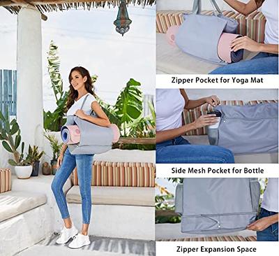 Yoga Mat Bag, Yoga Tote Bags and Carriers for Women, Waterproof Yoga Mat  Carrying Bag Shoulder Gym Bag with Yoga Mat Holder & Wet Pocket for Gym