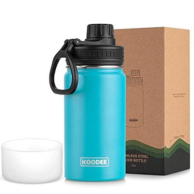 koodee 12 oz Water Bottle Stainless Steel Vacuum Insulated Wide Mouth Water  Flask with Leakproof Spout Lid (Sky Blue) - Yahoo Shopping