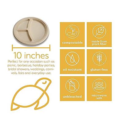 Earth's Natural Alternative Eco-Friendly Natural Compostable Plant Fiber 10 Plate Natural 125 Count