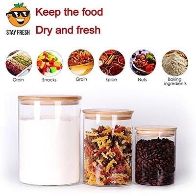 Vtopmart 34oz Glass Food Storage Jars with Airtight Clamp Lids, 3 Pack