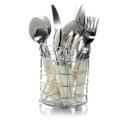 Santoro 20 Piece stainless Steel Flatware Set with Hanging Rack