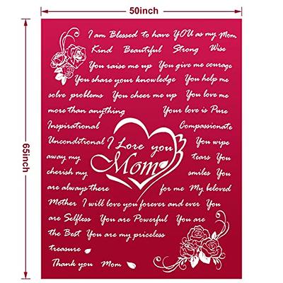 Birthday Gifts for Mom Mothers Day Christmas Valentine's Thanksgiving Mom  Gift from Son Presents Flannel Blanket for Women with Letter Soft