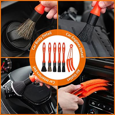 5x Car Cleaning Brushes For Car Interior Gap Rims Dashboard Wheel Air Vent  Trim