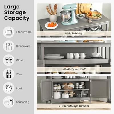 LOKO 72 Kitchen Pantry Cabinet, Freestanding Cupboard Buffet