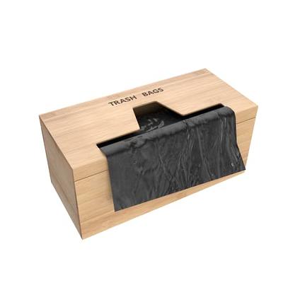 Bamboo Trash Bag Dispenser Roll Holder 13 Gallon 2 Rooms,Garbage