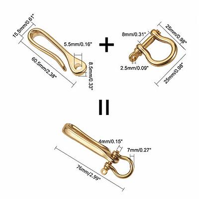 PH PandaHall Fish Hook Keychain, Brass Key Ring Golden Solid U