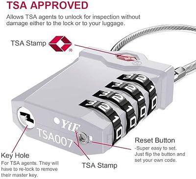 ZHEGE TSA Approved Locks, Zipper Lock with Inspection Indicator, 4 Digit  Luggage Locks with 5.5 Inch Flexible Cable for Suitcases, Backpack,  Baggage, Gym Lockers, Toolbox (2 Pack, Black and Silver) - Yahoo Shopping