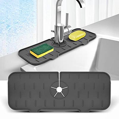 Large Silicone Dish Drying Mat for Kitchen Counter with Faucet Mat