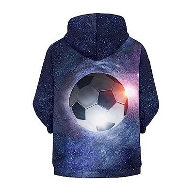 Hinthetall Space Soccer Ball Girls Zip Up Hoodie Jacket Size 8 10