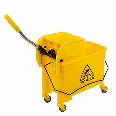 Meticpr Commercial Mop Bucket with Side Press Wringer, 5.28 Gallon