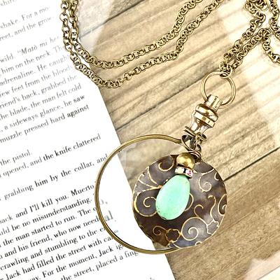 Magnifying Glass Necklace, Magnifying Glass Pendant, Loupe Real Starfish,  Pressed Heather Necklace - Yahoo Shopping