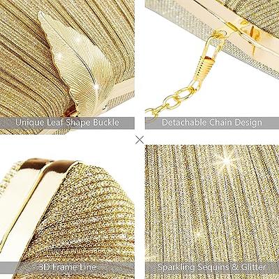 Small Evening Party Bags for Women Sparkly Clutch Purse Wedding Purses Handbag Shoulder Bag Detachable Chain Diamond Locket