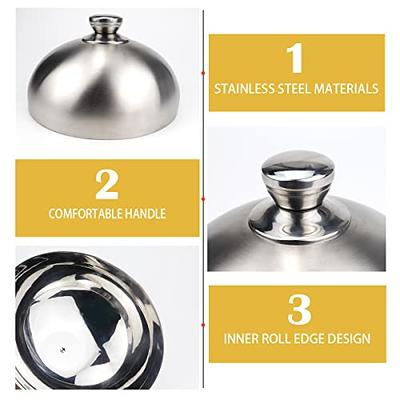 LNQ LUNIQI Stainless Steel Dish Food Cover Dome Plate Covers Steak Cover  Dust Food Plate Cover Serving Cover for Home Restaurant Kitchen (9.45inch)  - Yahoo Shopping