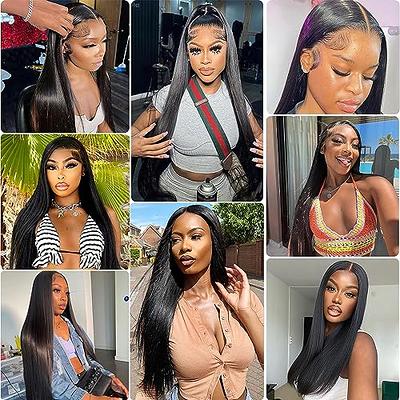  Straight Lace Front Wigs Human Hair Pre Plucked 180