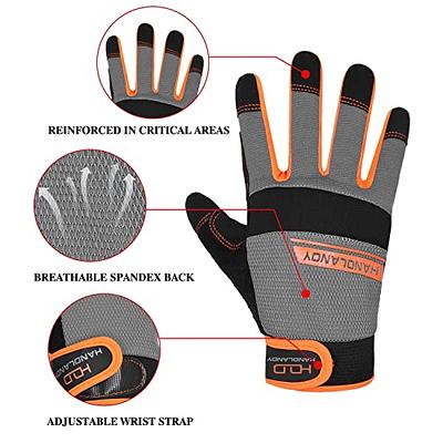 HANDLANDY Touchscreen Work Gloves Fit Men and Women Utility Working Glove  for Yardwork Gardening Breathable Synthetic Leather Mechanic Gloves Orange  Small - Yahoo Shopping