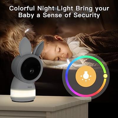 Baby Camera Monitor,5 Video Baby Monitor with 1080P Camera,2-Way  Talk,Sound Detect and Motion Monitoring,Night Vision,Temperature and  Humidity Monitoring,PTZ Wireless Baby Monitor with APP Control White