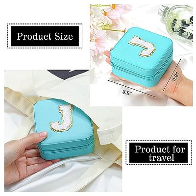 Parima Teen Girls Gifts Trendy Stuff for Girls, Initial Jewelry Box  Personalized Blue Travel Jewelry Organizer Box Travel Must Haves Jewelry  Box for