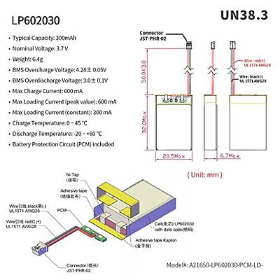  AUDEEKON 3.7Volt Lipo Battery 2000mAh Rechargeable