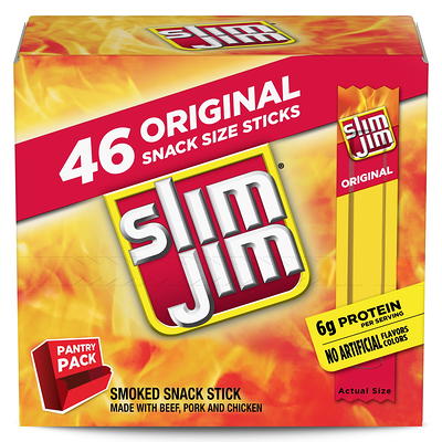 Slim Jim Original 'N Cheese Smoked Meat Stick, Easy, On-the-Go School, Work  and Travel Snacks, 0.9 OZ Meat Snacks, 10 Count Box
