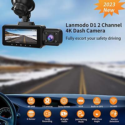 3 Channel 4K Dash Cam, WiFi Dual Dash Camera for Cars, 3 Channel Dash Cam  with APP, WDR Loop Recording, GPS, 24 Hours Parking Monitor, G-Sensor,  Night