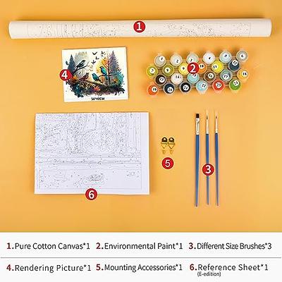 TUMOVO DIY Bird Paint by Numbers, Colorful Floral Paint by Numbers for  Adults, Blooming Flowers Art Paint by Numbers Kits on Canvas, Frameless  Paint