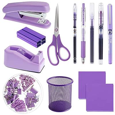 Purple Office Supplies Set, UPIHO Stapler and Tape Dispenser Set