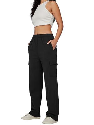 Joggers Pants for Women Baggy Sweatpants Plush Drawstring High Waisted  Winter Casual Lounge Trousers Black at  Women's Clothing store